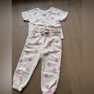 Old Navy Cream and Pink Floral Set